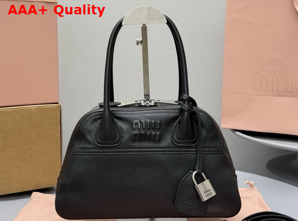 Miu Miu Mini Vivant Nappa Leather Bag in Black 5BB200 Replica