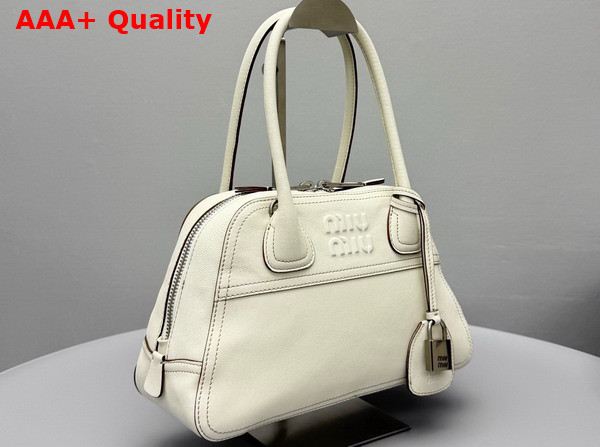 Miu Miu Mini Vivant Nappa Leather Bag in Chalk White 5BB200 Replica