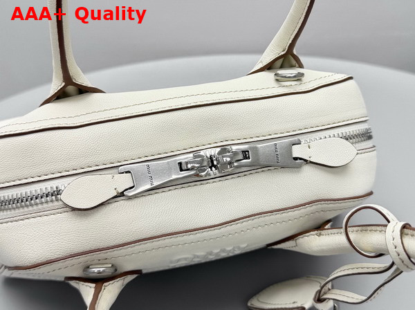 Miu Miu Mini Vivant Nappa Leather Bag in Chalk White 5BB200 Replica