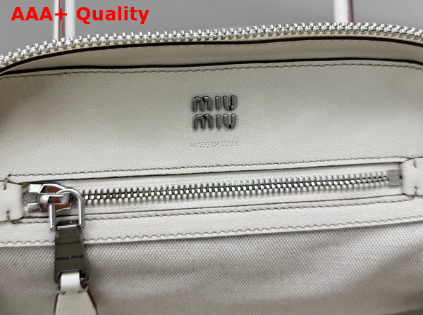 Miu Miu Mini Vivant Nappa Leather Bag in Chalk White 5BB200 Replica