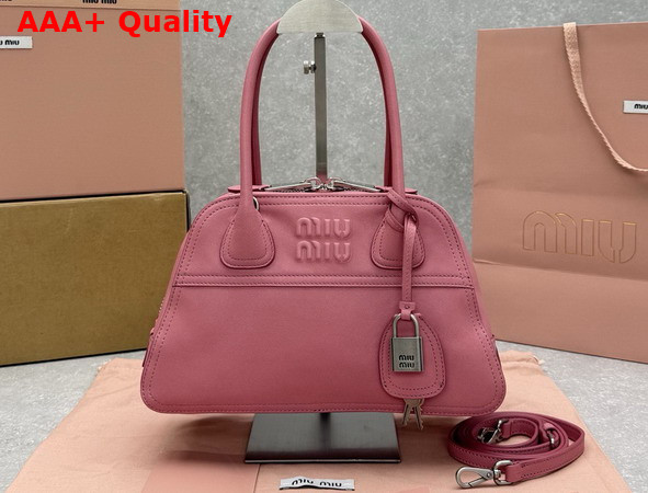 Miu Miu Mini Vivant Nappa Leather Bag in Pink 5BB200 Replica