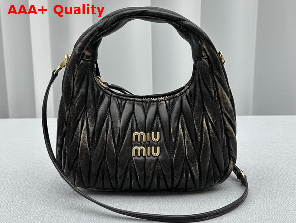 Miu Miu Miu Wander Matelasse Nappa Leather Mini Hobo Bag in Brown Replica