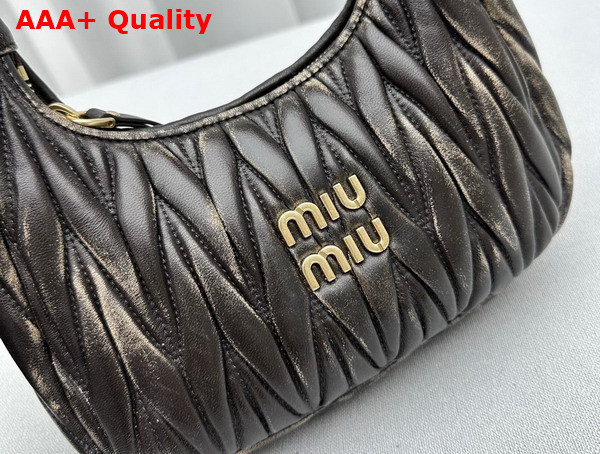 Miu Miu Miu Wander Matelasse Nappa Leather Mini Hobo Bag in Brown Replica