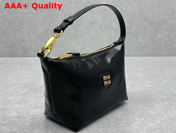 Miu Miu Naplak Patent Leather Pouch in Black 5NE841 Replica