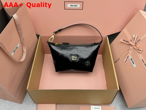 Miu Miu Naplak Patent Leather Pouch in Black 5NE841 Replica