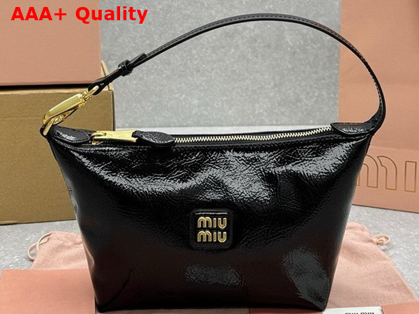 Miu Miu Naplak Patent Leather Pouch in Black 5NE841 Replica