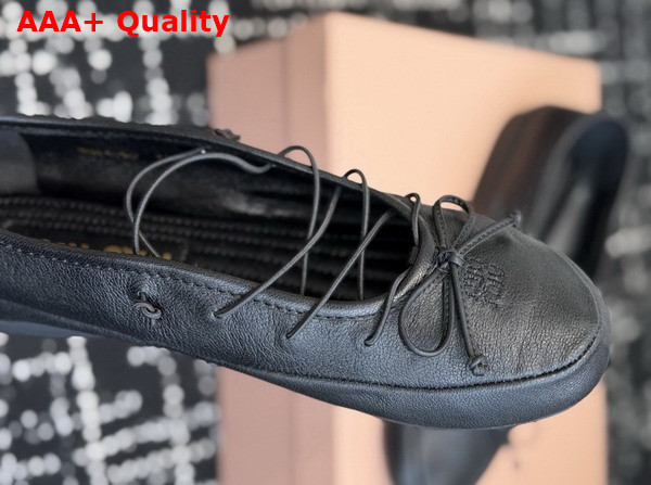 Miu Miu Nappa Leather Ballerinas in Black 5F636E Replica