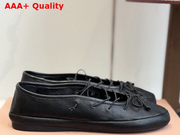 Miu Miu Nappa Leather Ballerinas in Black 5F636E Replica