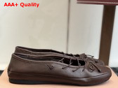 Miu Miu Nappa Leather Ballerinas in Briarwood 5F636E Replica