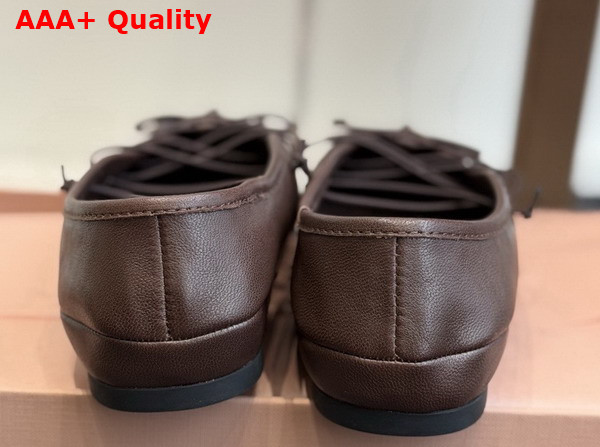 Miu Miu Nappa Leather Ballerinas in Briarwood 5F636E Replica
