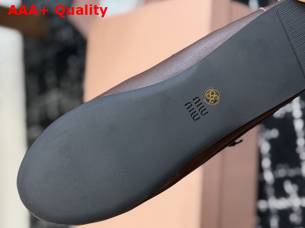 Miu Miu Nappa Leather Ballerinas in Briarwood 5F636E Replica