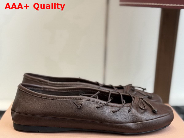 Miu Miu Nappa Leather Ballerinas in Briarwood 5F636E Replica