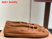 Miu Miu Nappa Leather Ballerinas in Caramel 5F636E Replica