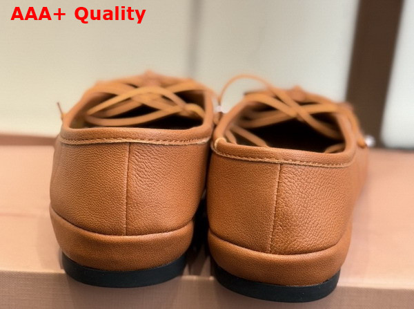 Miu Miu Nappa Leather Ballerinas in Caramel 5F636E Replica