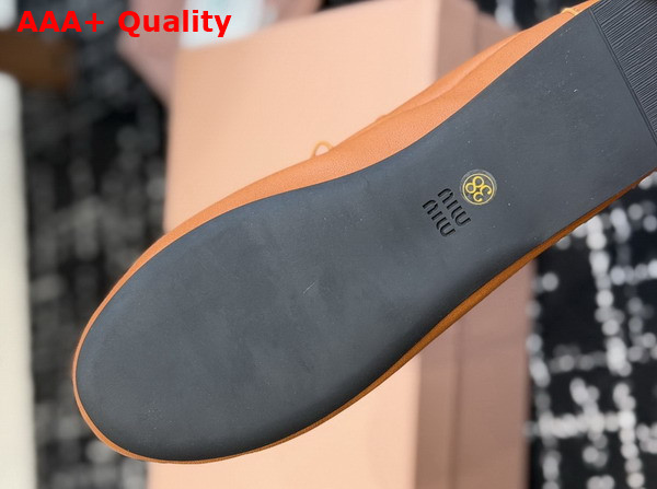 Miu Miu Nappa Leather Ballerinas in Caramel 5F636E Replica