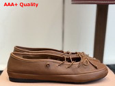 Miu Miu Nappa Leather Ballerinas in Oak 5F636E Replica