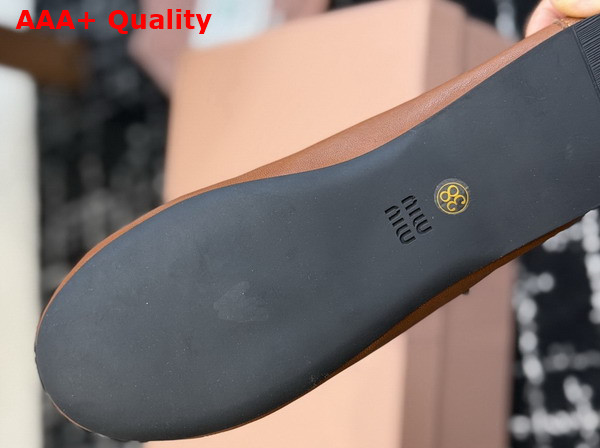 Miu Miu Nappa Leather Ballerinas in Oak 5F636E Replica