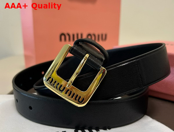Miu Miu Nappa Leather Belt in Black 5CC545 Replica