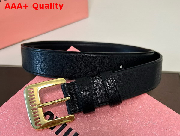 Miu Miu Nappa Leather Belt in Black 5CC545 Replica