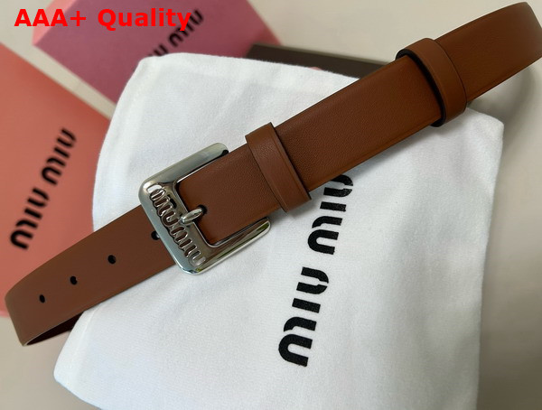 Miu Miu Nappa Leather Belt in Oak 5CC545 Replica