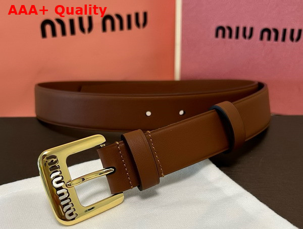 Miu Miu Nappa Leather Belt in Oak 5CC545 Replica