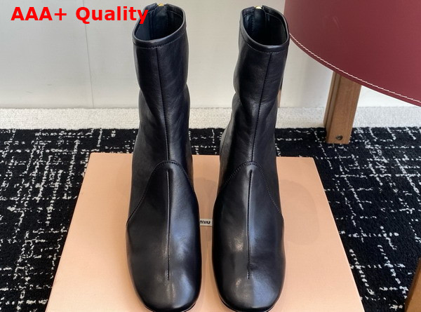 Miu Miu Nappa Leather Booties in Black 5T557E Replica