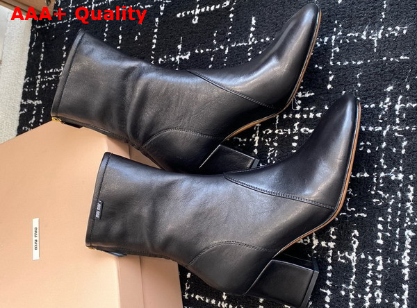 Miu Miu Nappa Leather Booties in Black 5T557E Replica