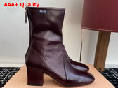 Miu Miu Nappa Leather Booties in Bordeaux 5T557E Replica