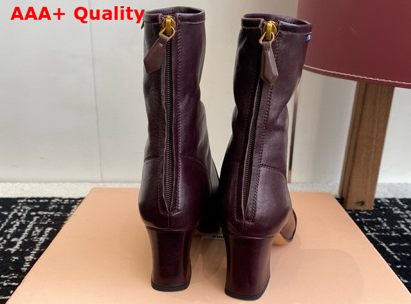 Miu Miu Nappa Leather Booties in Bordeaux 5T557E Replica