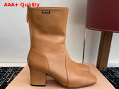 Miu Miu Nappa Leather Booties in Caramel 5T557E Replica