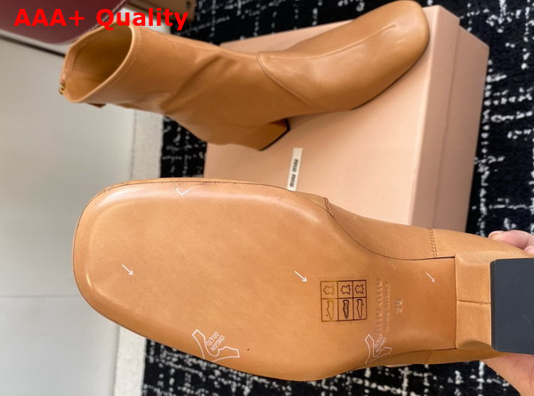 Miu Miu Nappa Leather Booties in Caramel 5T557E Replica