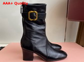 Miu Miu Nappa Leather Booties with Buckle in Black Replica