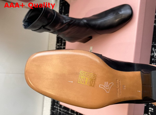Miu Miu Nappa Leather Booties with Buckle in Black Replica