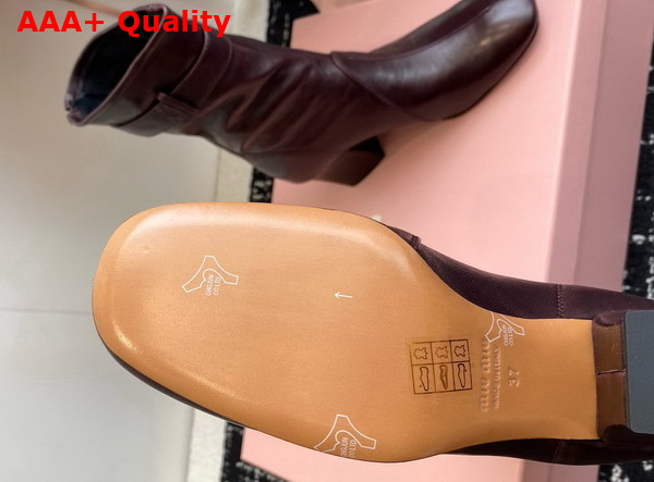Miu Miu Nappa Leather Booties with Buckle in Dark Brown Replica