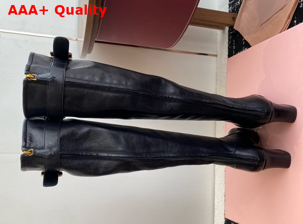Miu Miu Nappa Leather Boots with Buckle in Black 5W548E Replica