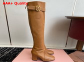 Miu Miu Nappa Leather Boots with Buckle in Caramel 5W548E Replica