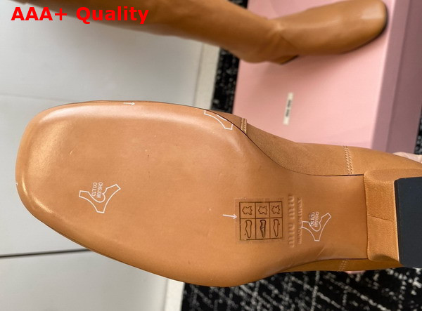 Miu Miu Nappa Leather Boots with Buckle in Caramel 5W548E Replica
