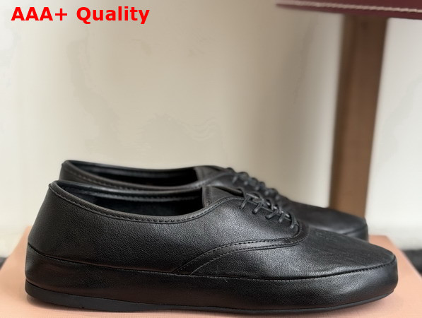 Miu Miu Nappa Leather Laced Shoes in Black 5E637E Replica