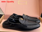Miu Miu Nappa Leather Loafers in Black 5D341E Replica