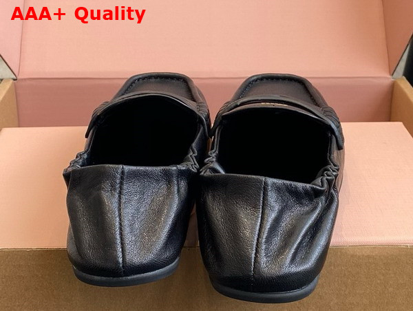 Miu Miu Nappa Leather Loafers in Black 5D341E Replica