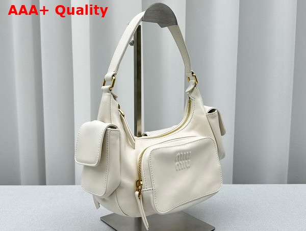 Miu Miu Nappa Leather Pocket Bag in White Replica