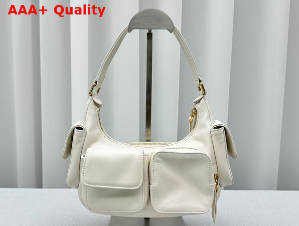 Miu Miu Nappa Leather Pocket Bag in White Replica