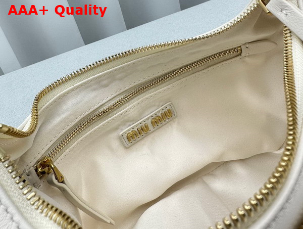 Miu Miu Nappa Leather Pocket Bag in White Replica