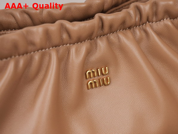 Miu Miu Nappa Leather Pouch Powder Caramel and Oak 5NE030 Replica