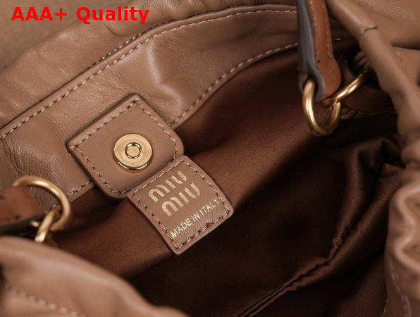 Miu Miu Nappa Leather Pouch Powder Caramel and Oak 5NE030 Replica