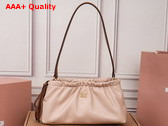 Miu Miu Nappa Leather Pouch Powder Pink and Caramel 5NE030 Replica