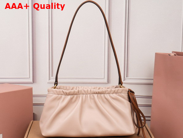 Miu Miu Nappa Leather Pouch Powder Pink and Caramel 5NE030 Replica