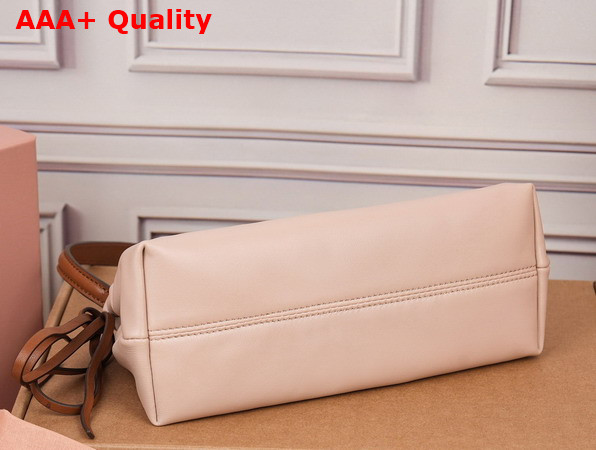 Miu Miu Nappa Leather Pouch Powder Pink and Caramel 5NE030 Replica