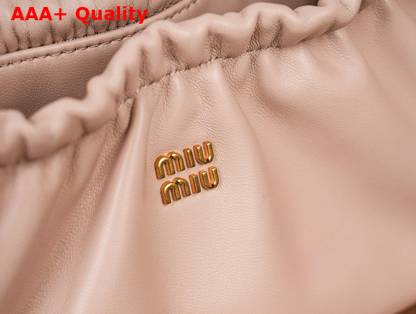 Miu Miu Nappa Leather Pouch Powder Pink and Caramel 5NE030 Replica
