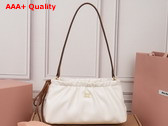 Miu Miu Nappa Leather Pouch White and Caramel 5NE030 Replica